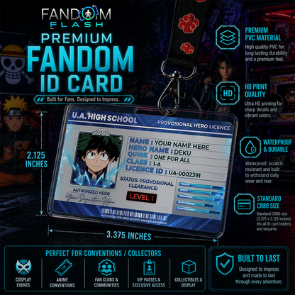 U.A. High School Hero License – My Hero Academia Inspired Anime Photo ID