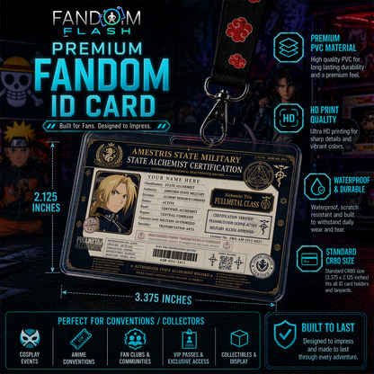 State Alchemist Certification ID Badge – Fullmetal Alchemist Inspired Anime Card