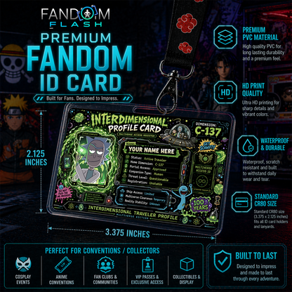Interdimensional Profile ID Badge – Rick and Morty Inspired Sci-Fi Card