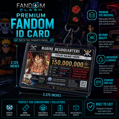 Marine Bounty Identification Card – One Piece Inspired Anime Photo ID