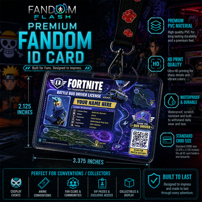 Battle Bus Driver License – Fortnite Inspired Gaming Photo ID