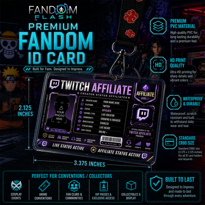 Twitch Affiliate Card – Custom Creator Status Badge