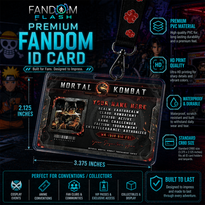 Tournament Entry Card – Mortal Kombat Inspired Gaming Photo ID