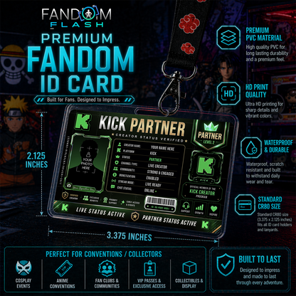 Kick Partner Card – Custom Creator Status Badge