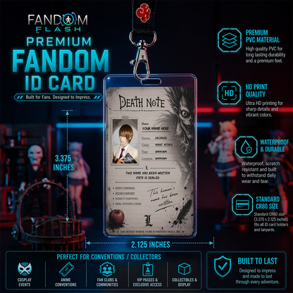 Notebook Record Card – Death Note Inspired Custom Anime Badge
