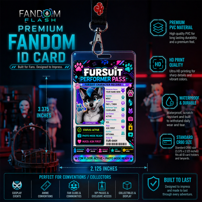 Fursuit Performer Pass – Furry Convention Inspired Character Badge