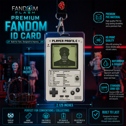 Legendary Hero Profile Card – Retro Handheld Gaming Inspired Player Badge