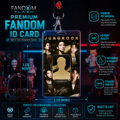 Golden Solo Artist Fan Card – Jungkook Inspired Custom K-Pop Collectible Badge