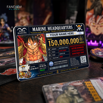 Marine Bounty Identification Card – One Piece Inspired Anime Photo ID
