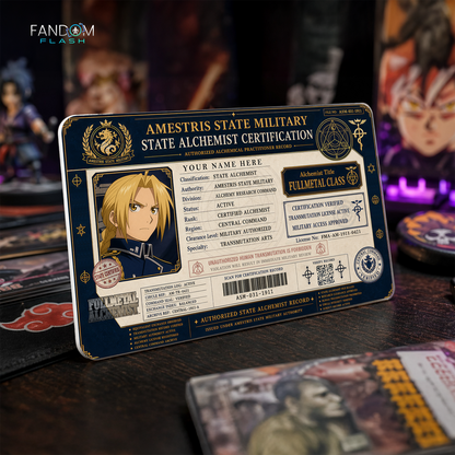 State Alchemist Certification ID Badge – Fullmetal Alchemist Inspired Anime Card