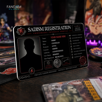 Sadism Registration Card – Consensual Intensity Inspired Custom Novelty Badge