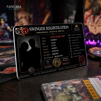 Swinger Registration Card – Consensual Lifestyle Inspired Custom Novelty Badge
