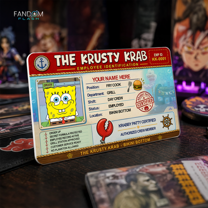 Employee ID Card – Krusty Krab Inspired Custom Cartoon Badge