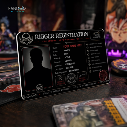 Rigger Registration Card – Consensual Rope Control Inspired Custom Novelty Badge