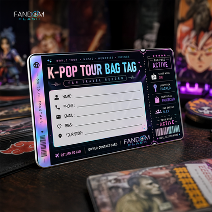 K-Pop Tour Bag Tag – Fill-In Fan Travel Contact Card