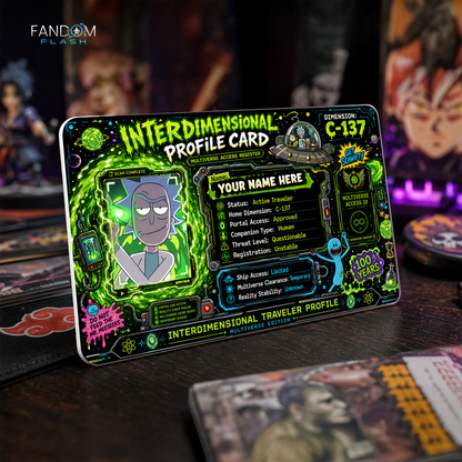 Interdimensional Profile ID Badge – Rick and Morty Inspired Sci-Fi Card