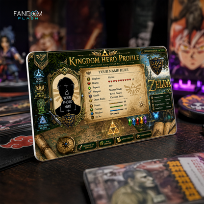 Kingdom Hero Profile Card – Zelda Inspired Custom Adventurer Record Badge