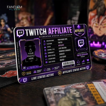 Twitch Affiliate Card – Custom Creator Status Badge