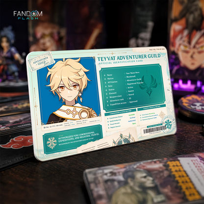 Teyvat Adventurer Guild ID Card – Genshin Inspired Fantasy Photo Badge