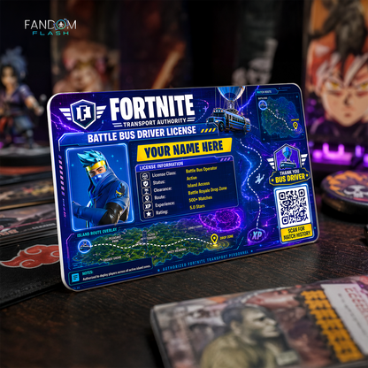 Battle Bus Driver License – Fortnite Inspired Gaming Photo ID