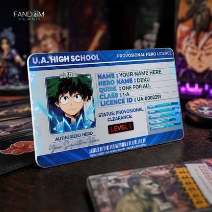 U.A. High School Hero License – My Hero Academia Inspired Anime Photo ID