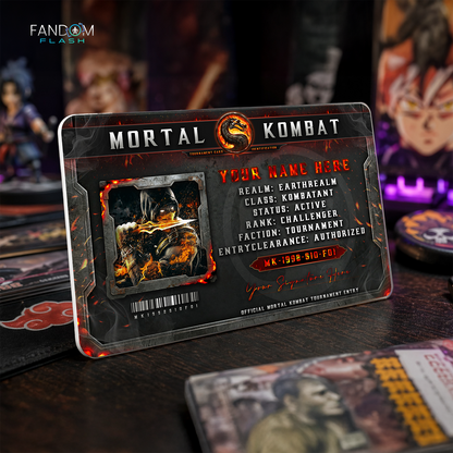 Tournament Entry Card – Mortal Kombat Inspired Gaming Photo ID