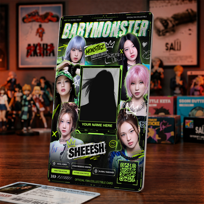 Fan Collectible Card – BABYMONSTER Inspired Custom K-Pop Badge