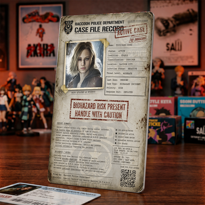 Raccoon Police Case File Card – Resident Evil Inspired Horror Record