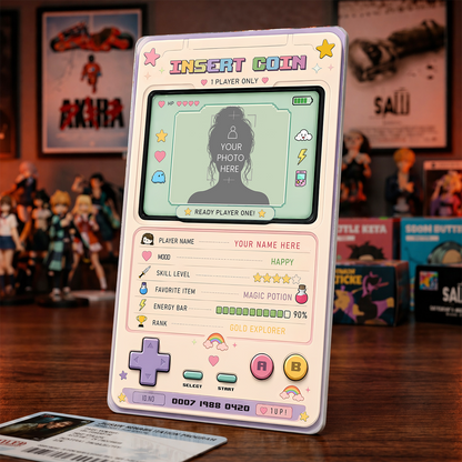 Ready Player One Card – Retro Handheld Gaming Inspired Player Profile Badge