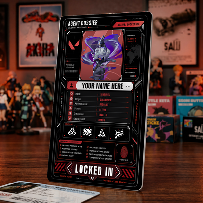 Agent Dossier Card – VALORANT Inspired Custom Gaming Badge
