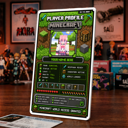 Player Profile Card – Minecraft Inspired Custom Gaming Badge