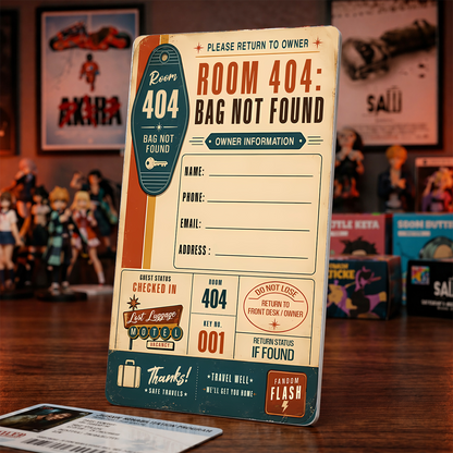 Room 404 Bag Tag – Retro Motel Inspired Travel Luggage Tag