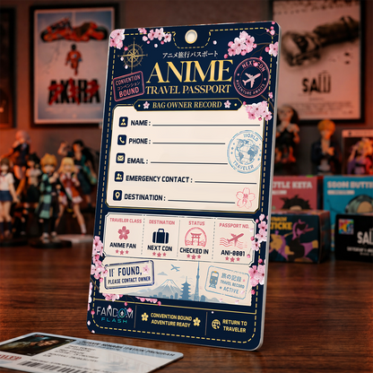Anime Travel Passport Bag Tag – Convention Bound Luggage Owner Record Tag