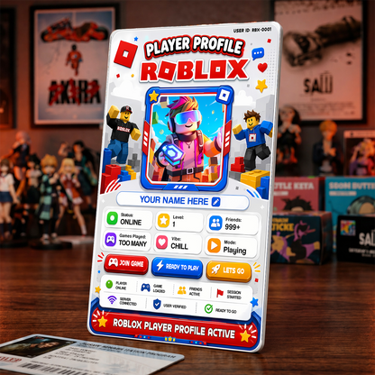 Player Profile Card – Roblox Inspired Custom Gaming Badge
