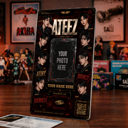 Break the Wall Fan Performance Card – ATEEZ Inspired K-Pop Photo ID