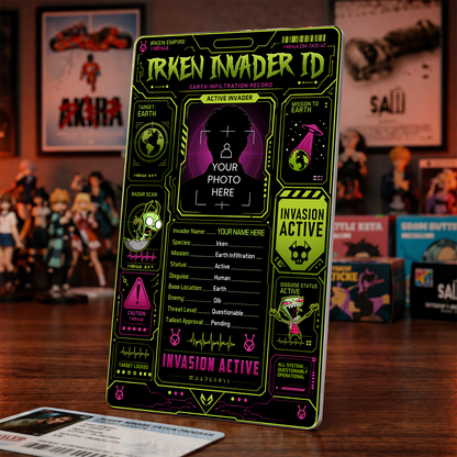 Irken Invader ID Badge – Invader Zim Inspired Earth Infiltration Record Card