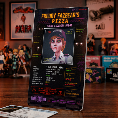 Night Security Badge – Five Nights at Freddy’s Inspired Horror Photo ID