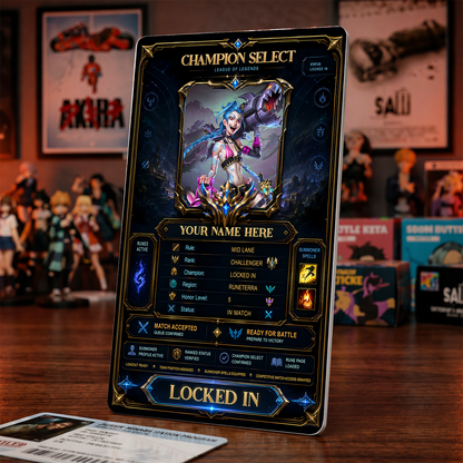 Champion Select Card – League of Legends Inspired Custom Gaming Badge