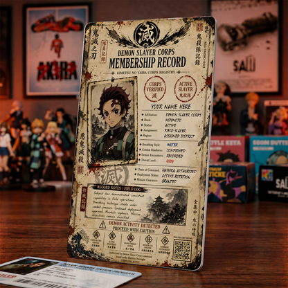 Corps Membership Record – Demon Slayer Inspired Anime Photo ID