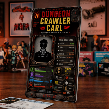 Dungeon Crawler Profile ID Card – Dungeon Crawler Carl Inspired Contestant Badge