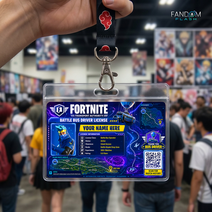Battle Bus Driver License – Fortnite Inspired Gaming Photo ID