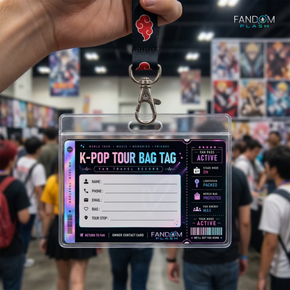K-Pop Tour Bag Tag – Fill-In Fan Travel Contact Card