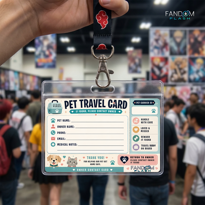 Pet Travel Card – Fill-In Pet Owner Contact Tag
