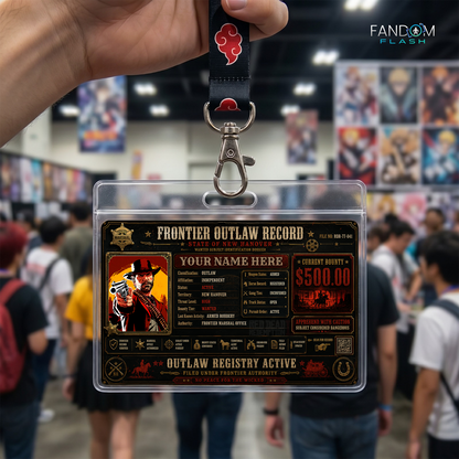 Frontier Outlaw Record ID Badge – Red Dead Redemption Inspired Western Card