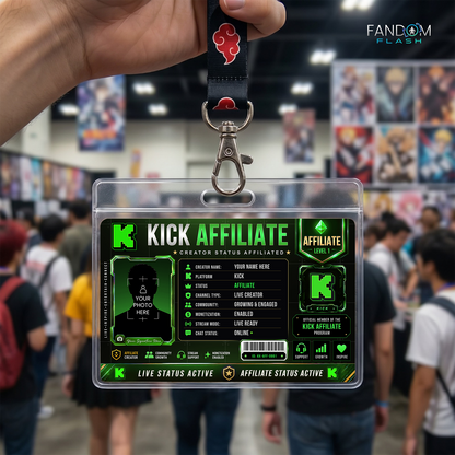 Kick Affiliate Card – Custom Creator Status Badge