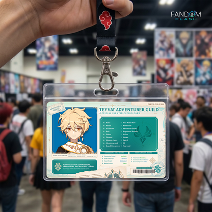 Teyvat Adventurer Guild ID Card – Genshin Inspired Fantasy Photo Badge
