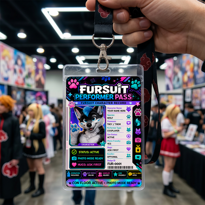 Fursuit Performer Pass – Furry Convention Inspired Character Badge