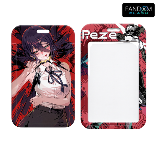 Chainsaw Man Inspired Reze Badge Holder – Red Anime ID Card Sleeve