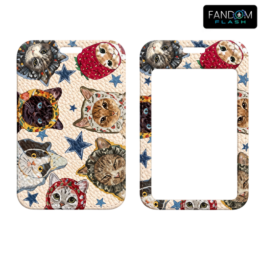 Vintage Cat Quilt Badge Holder – Cozy Pattern ID Card Sleeve